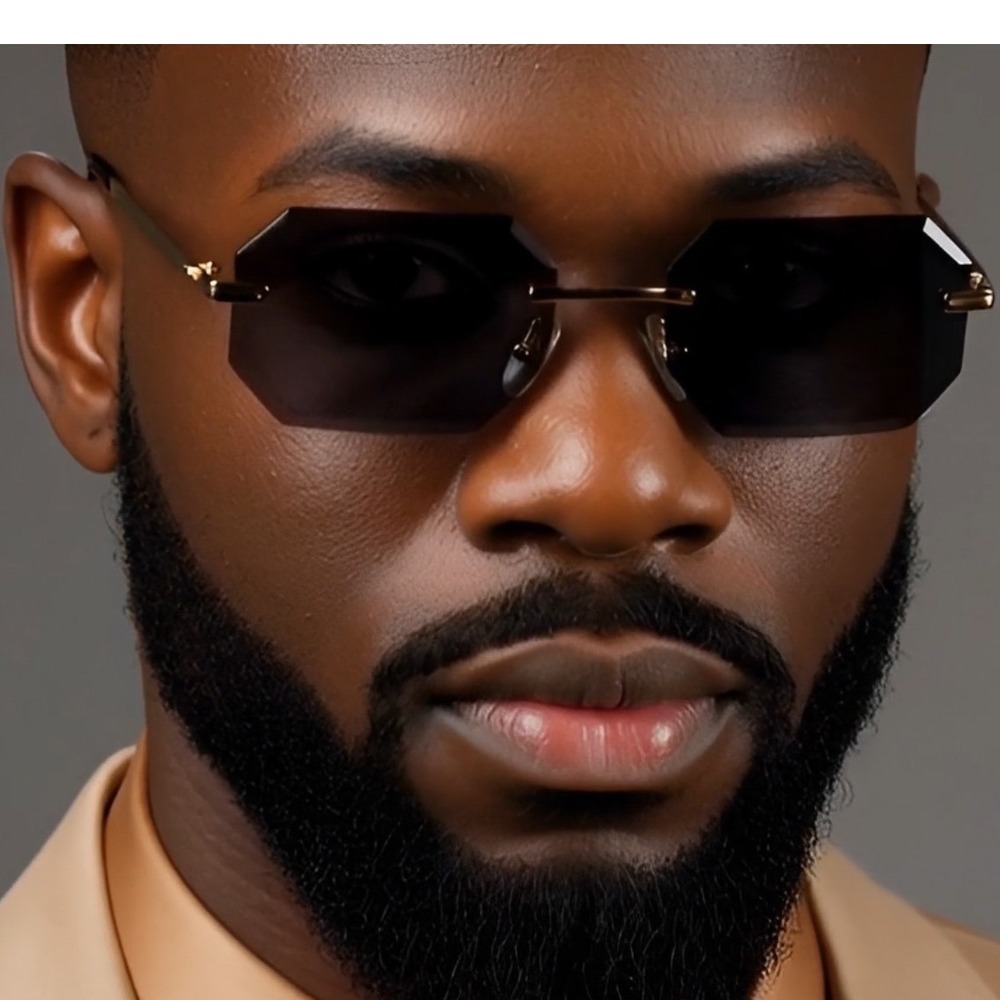 Hip Hop Sunglasses Men Dark Grey Lens Gold Frame Stylish Eyewear Cholo‎ Gangster